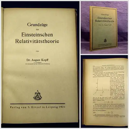 Kopff Grundzüge der Einsteinschen Relativitätstheorie 1921 Naturwissenschaften m