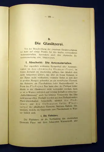 Springer Die Glasmalerei und Aetzerei 1923 Technik altes Handwerk Glas  mb