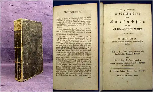 D. J. Merkels Erdbeschreibung von Kursachsen 1804 Geographie Geschichte mb