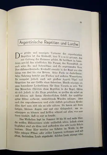 Schmidt Argentinische Tiere 1935 Naturwissenschaften Tiere Argentinien mb