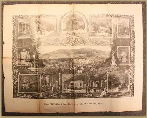 Orig. Prospekt Das Wildbad im Königreich Württemberg um 1880 Ortskunde Reise sf