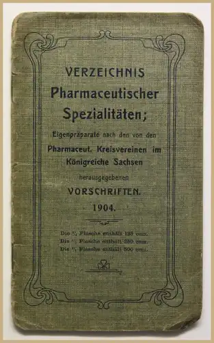 Orig Prospekt Verzeichnis Pharmaceutischer Spezialitäten 1904 Medizin Wissen sf