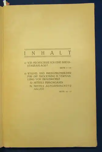 Kritische Betrachtung über die Auswertung deutscher Braunkohlen 1924 selten  js