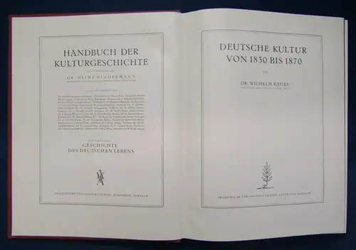 Bauer Deutsche Kultur von 1830 bis 1870 Handbuch der Kulturgeschichte 1937 js