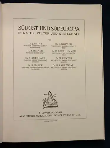 Klute Handbuch der geographischen Wissenschaften "Südost- und Südeuropa" 1931 sf