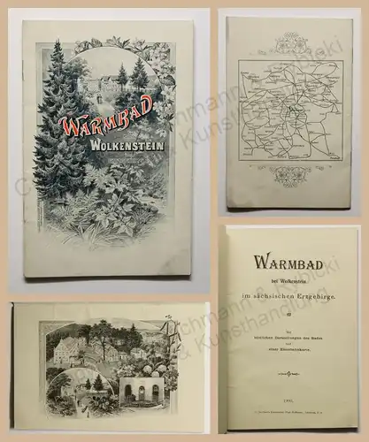 Original Prospekt Warmbad bei Wolkenstein Erzgebirge Sachsen 1900 Saxonica rara