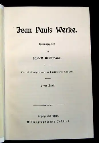 Wustmann Jean Pauls Werke 4 Bde. komplett um 1900 dekorativ Literatur js