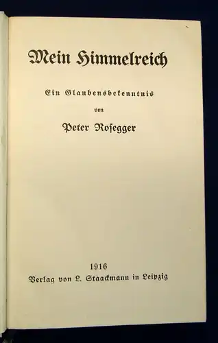 Rosegger Peter 7 Bde. selten in Halbpergament Mischauflage 1913/1915/1916 js