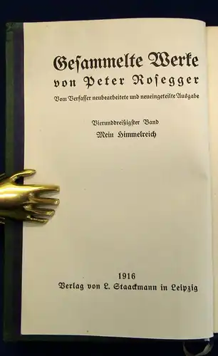 Rosegger Peter 7 Bde. selten in Halbpergament Mischauflage 1913/1915/1916 js