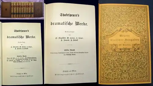 Jordan Shakespeare`s dramatische Werke 9 Bde. komplett um 1890 Klassiker js