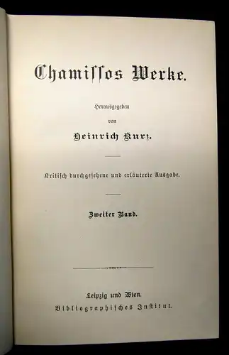Chammissos Werke 2 Bde. komplett um 1890 dekorativ Klassiker js