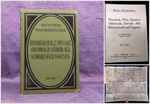 Richter Hunsrück Pfalz Spessart u.a. 1913 Guide Reiseführer Wanderbuch Führer mb