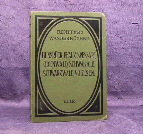 Richter Hunsrück Pfalz Spessart u.a. 1913 Guide Reiseführer Wanderbuch Führer mb