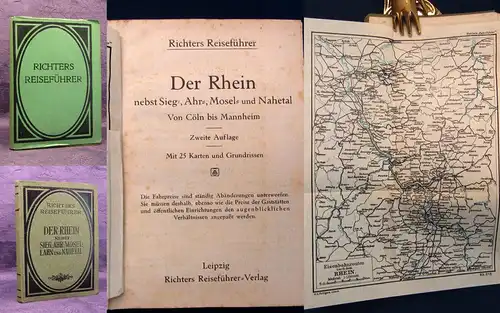 Richter Der Rhein von Cöln bis Mannheim um 1915 Guide Reiseführer Führer mb