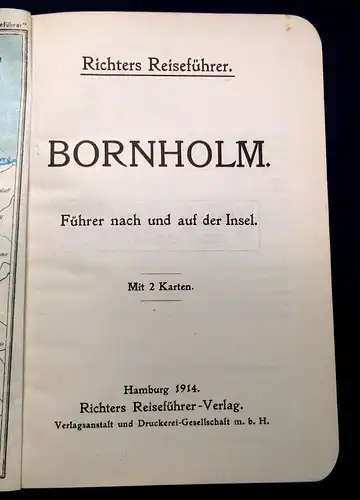 Richter Bornholm Führer nach und auf der Insel 1914 Reiseführer Guide mb