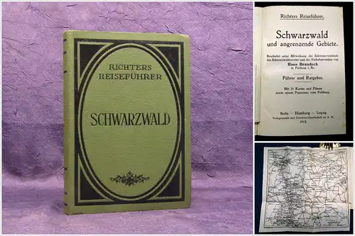 Richter Schwarzwald und angrenzende Gebiete 1913 Reiseführer Guide Führer mb