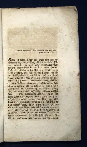 Martiny Die Influenza oder Grippe eine contagiös-epidemische Krankheit 1835 js