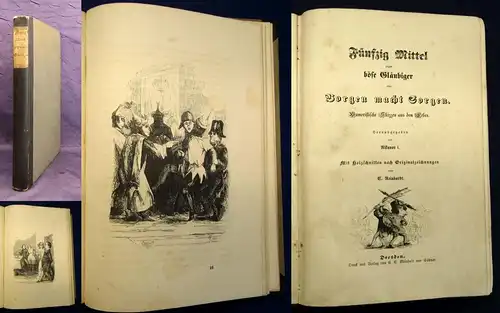 Nikanor(Lubojatzky) Fünfzig Mittel gegen böse Gläubiger um 1849 Karikatur js