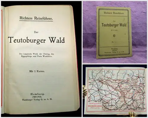 Richter Der Teutoburger Wald, Der Osning  1909/10 Reiseführer Guide Führer mb