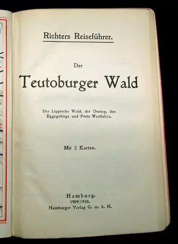 Richter Der Teutoburger Wald, Der Osning  1909/10 Reiseführer Guide Führer mb