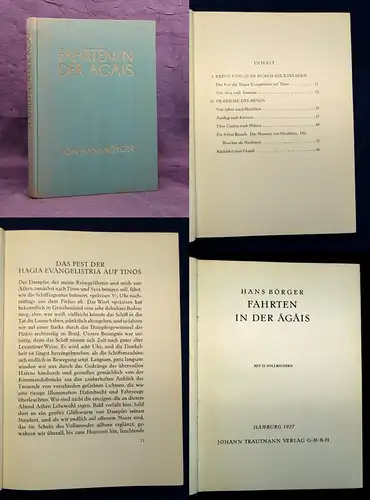 Börger Fahrten in der Ägäis 1927 mit 53 Vollbildern Ortskunde Weltmeer js