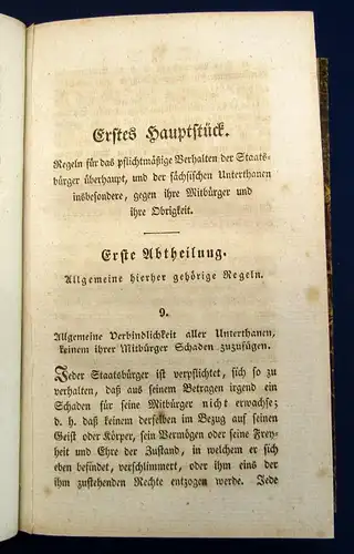 Vogel Darstellung der Rechte u. Verbindlichkeiten der Unterthanen 1837 selten js