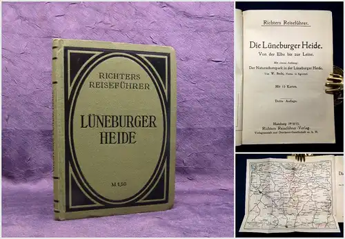 Richter Lüneburger Heide 1914/15 Reiseführer Guide Führer Ortskunde mb