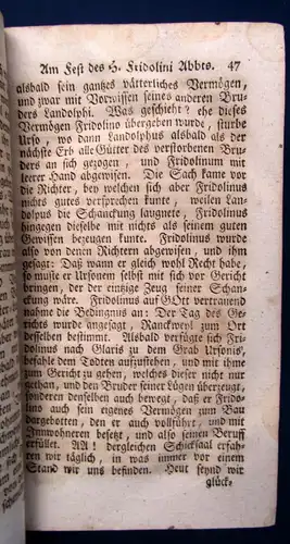 Auserlesene Lob-Reden auf die Festtag verschiedener Heiligen 1766 Geistliche js