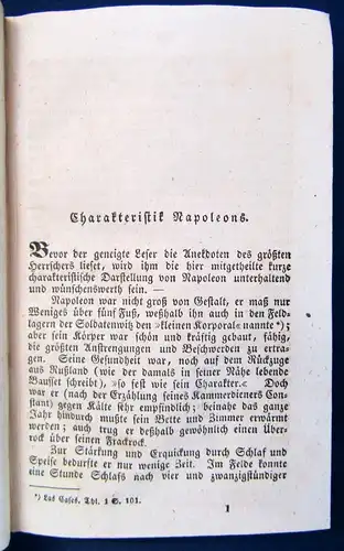 Zwei Hundert Anekdoten und Charakterzüge von Napoleon,Lebenstage u. Tod 1840 js