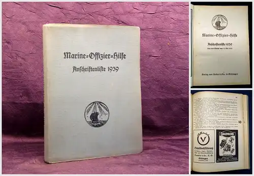 Marine-Offizier-Hilfe Anschriftenliste 1939 Geschichte Gesellschaft Marine mb