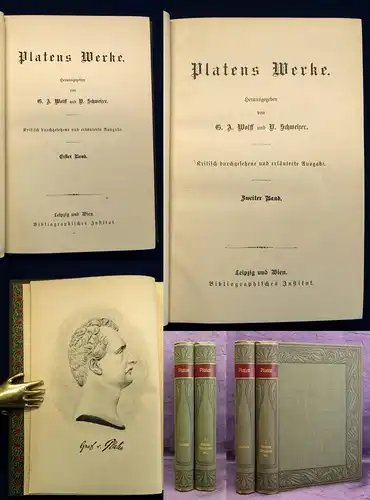 Platens Werke 2 Bd. komplett 1895 Klassiker dekorativ Belletristik js