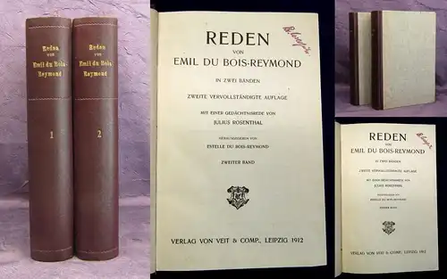 Reymond Reden von Emil Du Bois- Reymond 2 Bde. komplett Philosophie js