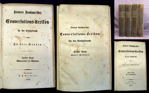 Kleineres Brockhaus`sches Conversations- Lexikon 4 Bde. komplett Wissen js