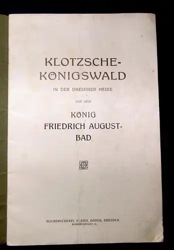 Klotzsche-Königswald i d Dresdner Heide König Friedrich August Bad um 1900 mb