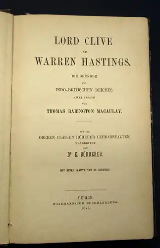 Lord Clive und Warren Hastings Gründer des Indo-Britisches Reiches 1876 js