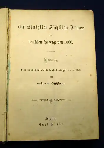 Kriegs Chronik Die königlich sächsische Armee im deutschen Feldzuge 1866 js