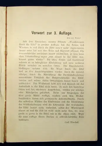 Pöschel Wanderungen durch die Eifel 1 Karte 38 Ill. um 1900 Ortskunde Guide js