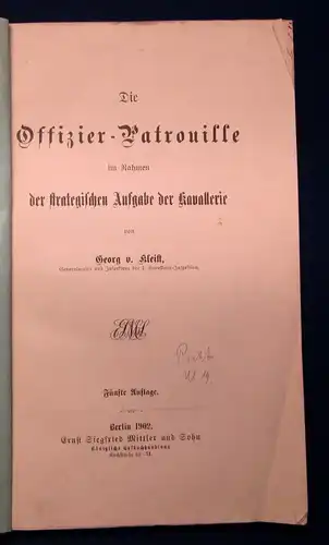 Die Offizier- Patrouille im Rahmen d. strategischen Aufgabe d. Kavallerie 1902 j