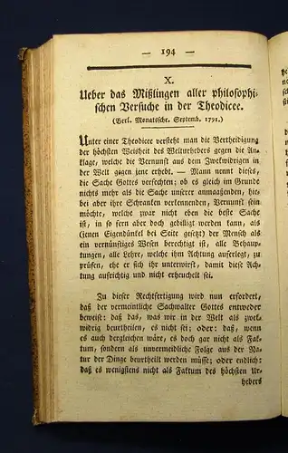 Kant, Prof. Zerstreute Aufsätze EA 1793 selten mit dem meist fehlendem Anhang js