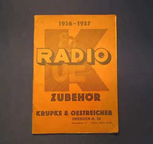 Krupke & Oestreicher Katalog, Werbung Radio Zubehör 1936-1937 Technik Siemens mb