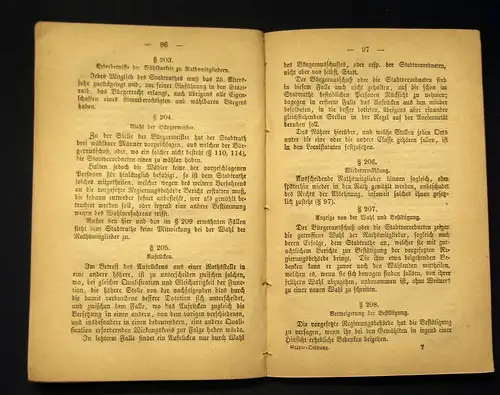 Allgemeine Städte-Ordnung für das Königreichs Sachsen 1832, 1870 selten js