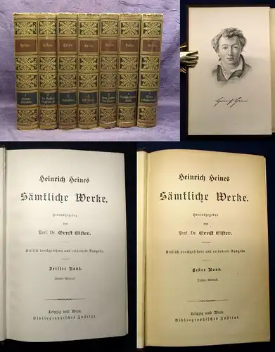 Elster Heinrich Heines Sämtliche Werke 1-7 komplett Klassiker  um 1900 js