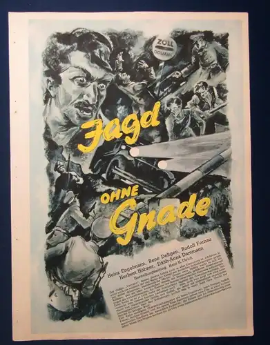 Or. Filmplakat " Jagd ohne Gnade " Offsetdruck Signatur "Meerwald" 1930 js