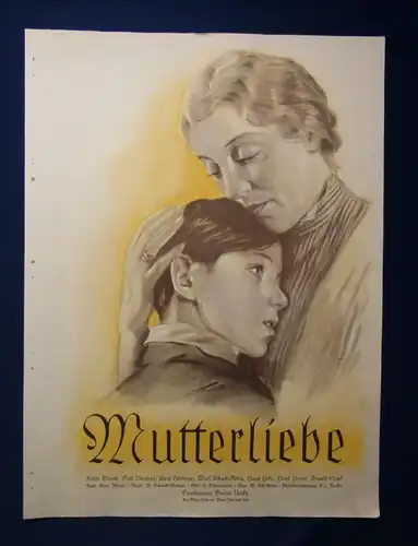 Or. Filmplakat " Mutterliebe " Offsetdruck 1930er Jahre Wien- Film und UFA js