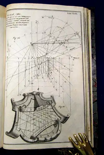 Schübler Neue deutliche Anleitung practische Sonnen-Uhr-Kunst 1726 einz. Ausgabe