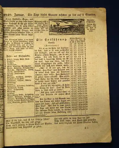 Königlich Sächss. Pirnaischer Haus- u. Volkskalender 1848 Kalenderium js