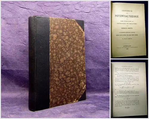 Betti Meyer Lehrbuch d Potentialtheorie u ihrer Anwendungen 1885 dt. EA selten m