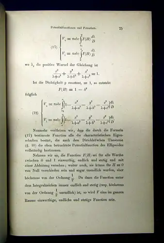 Betti Meyer Lehrbuch d Potentialtheorie u ihrer Anwendungen 1885 dt. EA selten m