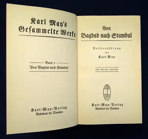 Karl May Von Bagdad bis nach Stambul um 1935 Reiseerzählung Klassiker js