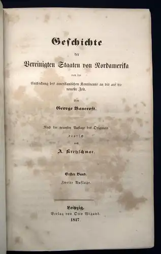 Banerost Geschichte der Vereinigten Staaten 1-8( von 10) in 4 145-1859 js